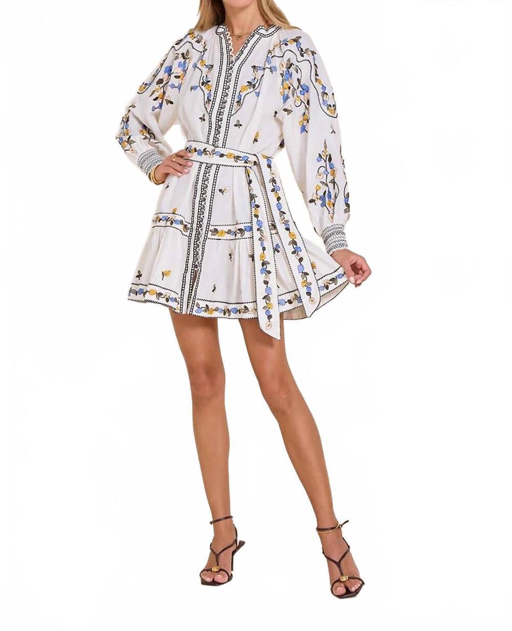 NEW SCARLETT POPPIES fiucci short dress in vanilla